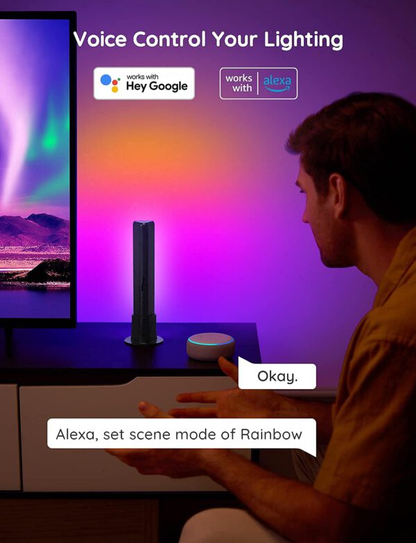 Govee Smart LED Light Bars, Work with Alexa and Google Assistant, RGBICWW WiFi TV Backlights with Scene and Music Modes for Gaming, Pictures, PC, Room Decoration - Image 5