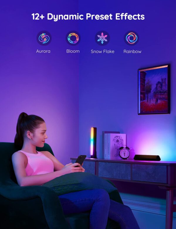 Govee Smart LED Light Bars, Work with Alexa and Google Assistant, RGBICWW WiFi TV Backlights with Scene and Music Modes for Gaming, Pictures, PC, Room Decoration - Image 2